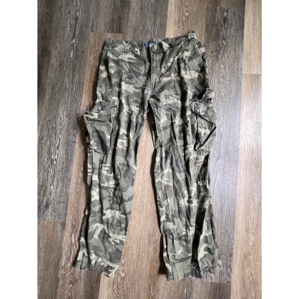 Premier International Cargo Pants Mens 34x32 Green Camo Ripstop Utility Trousers